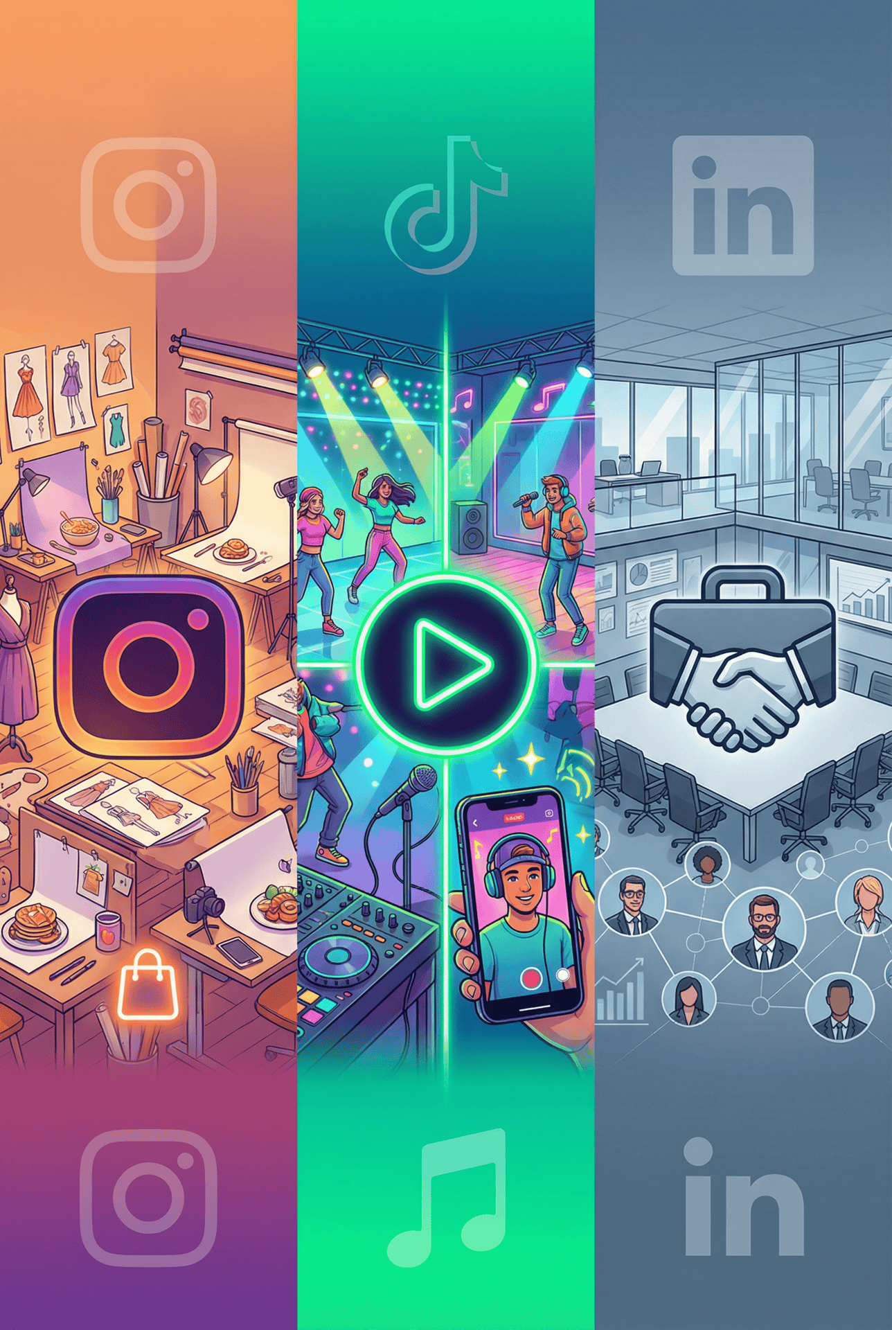 Instagram vs. TikTok vs. LinkedIn: Welche Plattform eignet sich für welche Branchen?